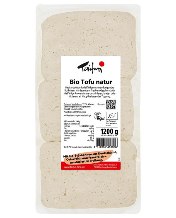 Produktfoto zu Tofu Natur 1,2kg (3 Stück)