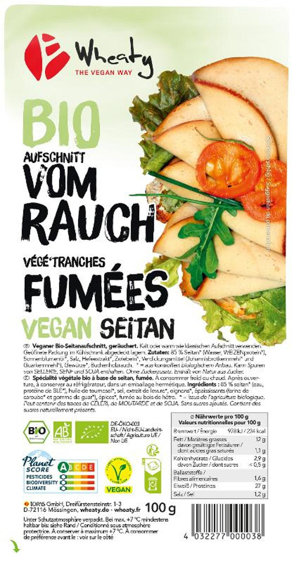 Produktfoto zu Veganer Aufschnitt wie Rauchschinken 100g