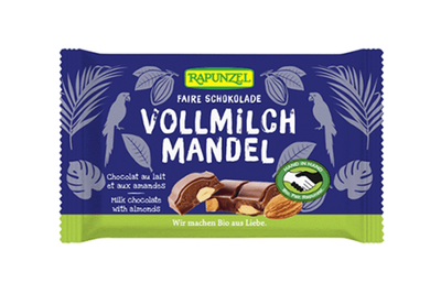 Produktfoto zu Vollmilch Schokolade ganzen Mandeln 100g