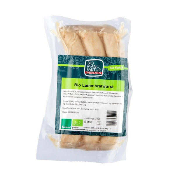 Produktfoto zu Lammbratwurst 240g (3 Stück)