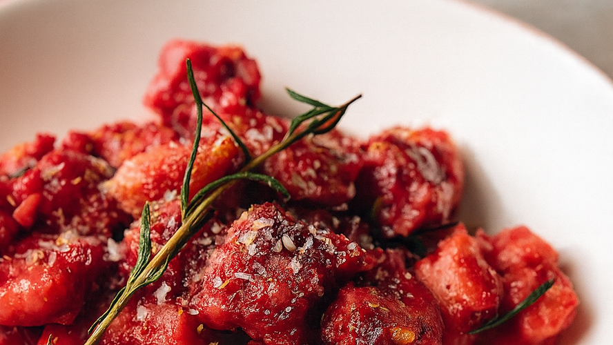 Rezeptbild für Rote Beete Gnocci mit Thymianbutter