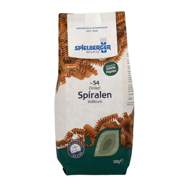 Produktfoto zu Dinkel Spiralen Vollkorn 500g