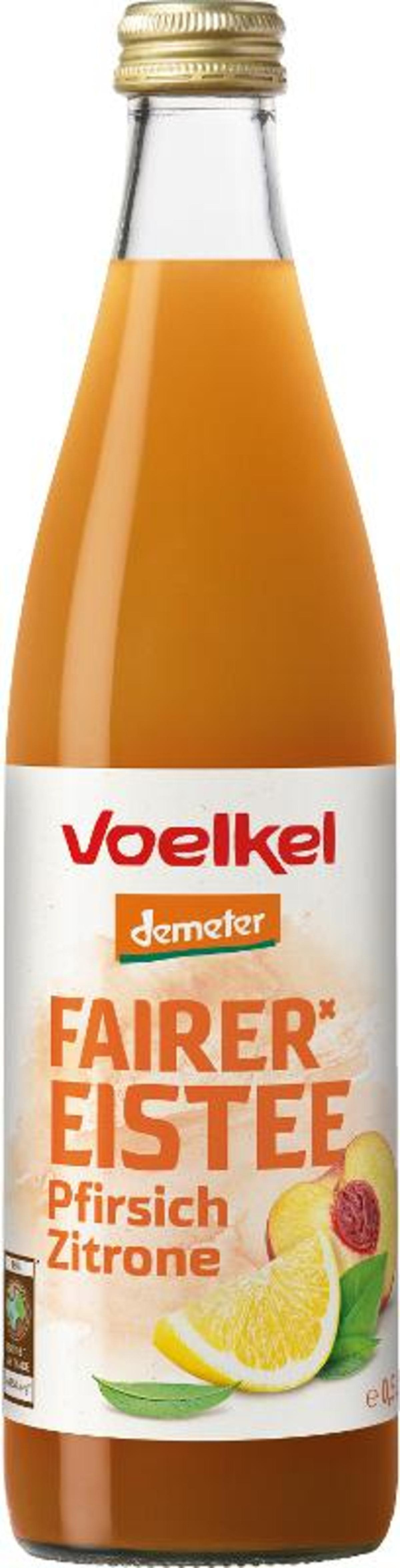 Produktfoto zu Fairer Eistee Pfirsich Zitrone 0,5l