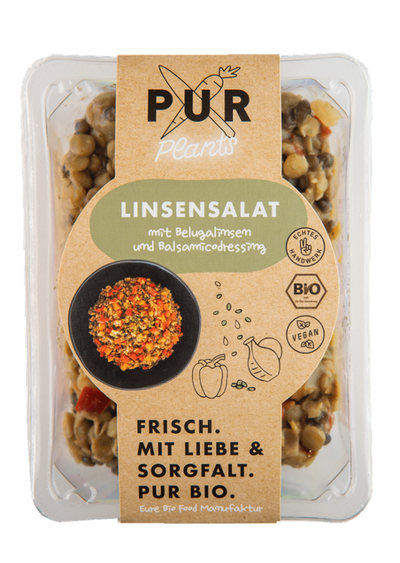 Produktfoto zu Linsen Salat mit Paprika und Rauchöl 200g