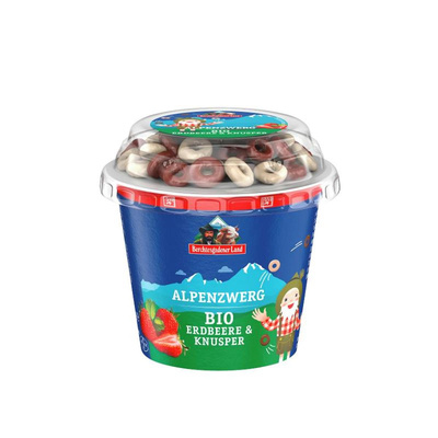 Produktfoto zu Alpenzwerg Erdbeerjoghurt mit Knusperkringeln 137g