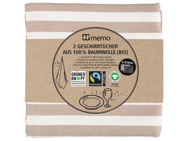 Produktfoto zu Geschirrtücher aus Bio Baumwolle, 2 Stück