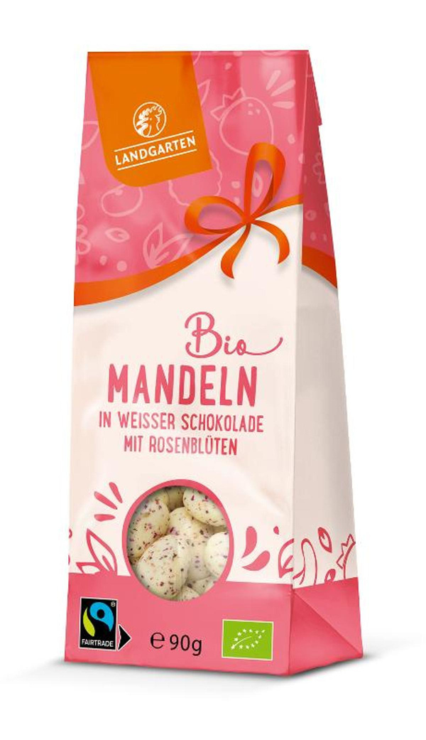 Produktfoto zu Mandeln in weißer Zitronen Schokolade 90g