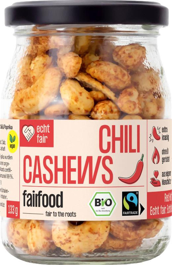 Produktfoto zu Faire Cashews mit Chili geröstet 133g