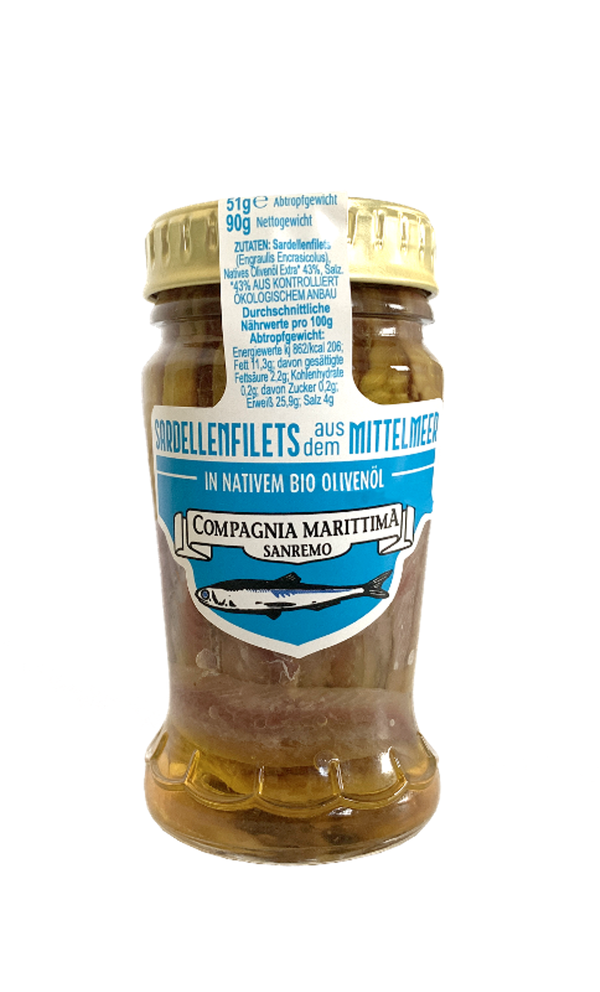 Produktfoto zu Sardellenfilets Natur 90g