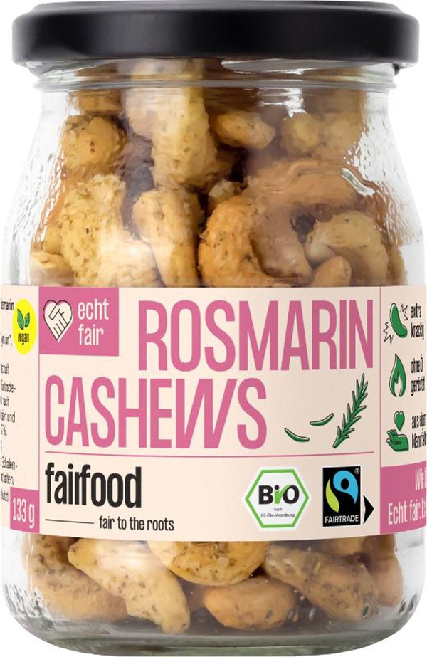 Produktfoto zu Faire Cashews mit Rosmarin geröstet 150g