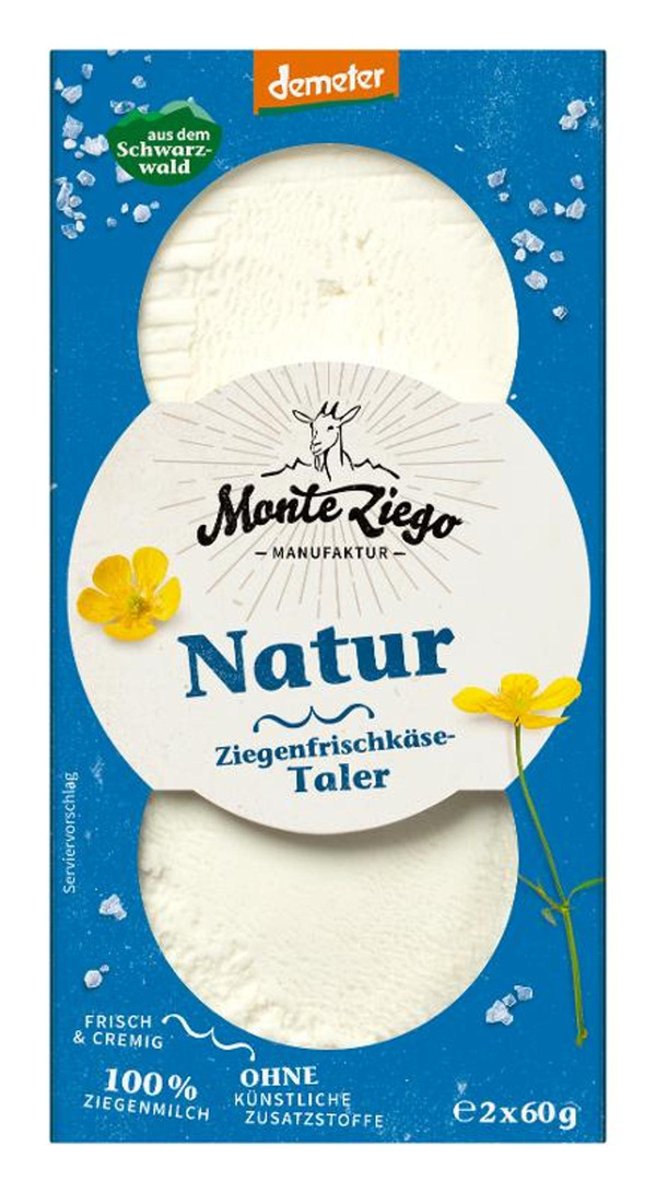 Produktfoto zu Ziegenfrischkäsetaler Natur 2 x 60g