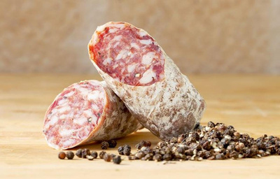 Produktfoto zu Gourmet - Salami Schwarzer Pfeffer und Kubebenpfeffer ca. 130g