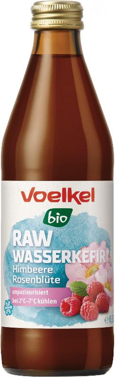 Produktfoto zu RAW Wasserkefir Himbeere Rosenblüte 0,33l
