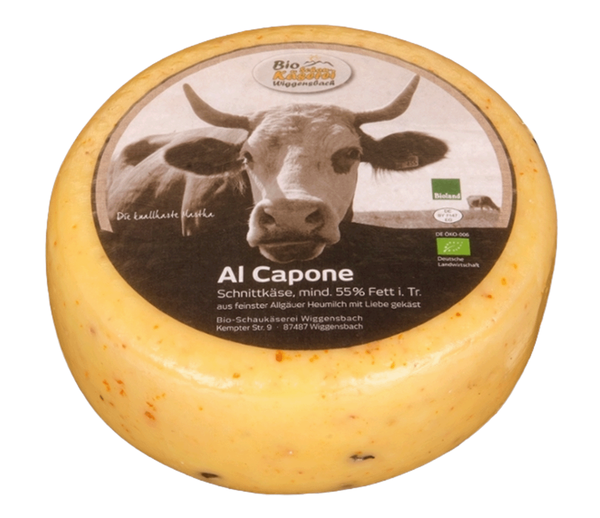 Produktfoto zu Al Capone, Schnittkäse aus Heumilch mit Tomaten und Oliven