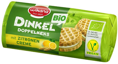Produktfoto zu Dinkel Butterkeks mit Zitronencreme 90g