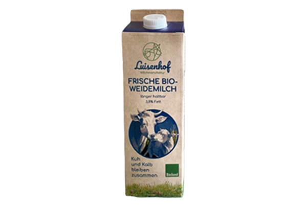 Produktfoto zu Luisenhof Weidemilch ESL 3,8% aus muttergebundener Kälberaufzucht 1l