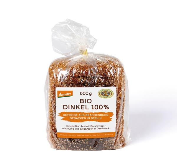 Produktfoto zu Dinkelbrot 100% geschnitten 500g