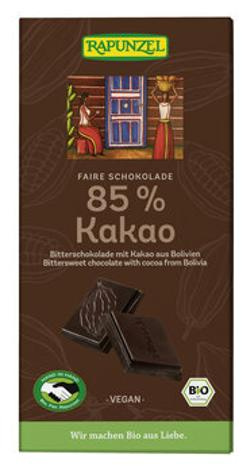 Produktfoto zu Bitterschokolade mit 85 % Kakao 80g