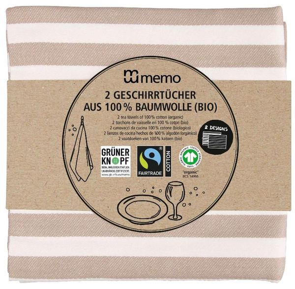 Produktfoto zu Geschirrtücher aus Bio Baumwolle, 2 Stück