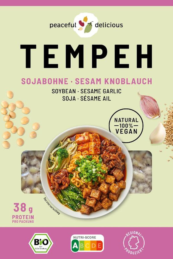 Produktfoto zu Tempeh Block Sesam und Knoblauch 200g