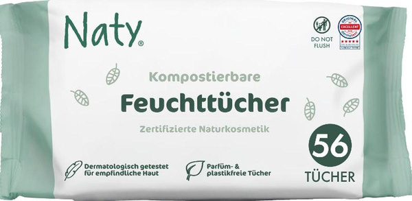Produktfoto zu Feuchttücher unparfümiert 56St