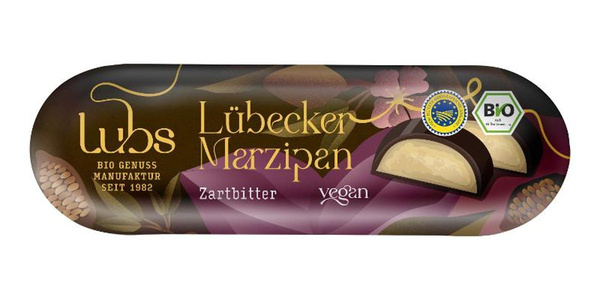 Produktfoto zu Marzipanbrot Zartbitter vegan 50g