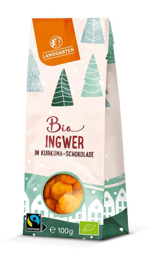 Produktfoto zu Ingwer in weißer Kurkuma Schokolade 100g