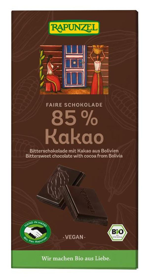 Produktfoto zu Bitterschokolade mit 85 % Kakao 80g