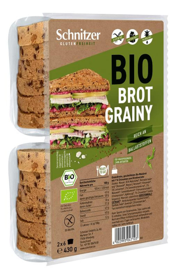 Produktfoto zu Brot Grainy glutenfrei 4x430g