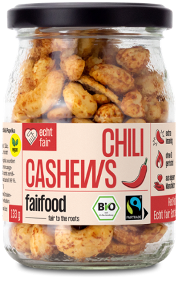 Produktfoto zu Faire Cashews mit Chili geröstet 133g