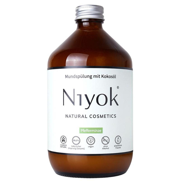 Produktfoto zu Niyok Mundspülung Kokosöl Pfefferminze 500ml