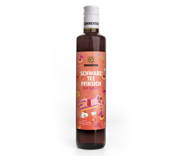Produktfoto zu Schwarztee Pfirsich Eistee 0,5l