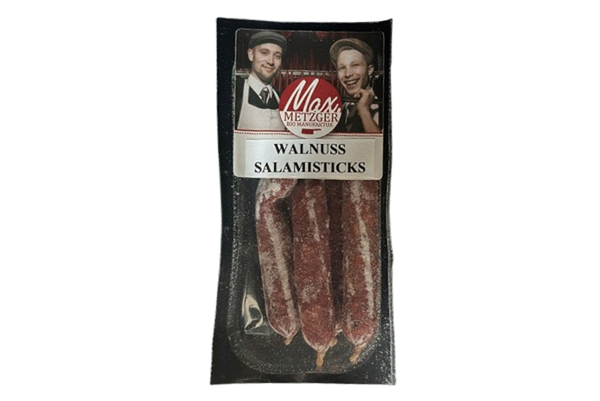 Produktfoto zu Walnuss Salamisticks, 5 Stück 70g