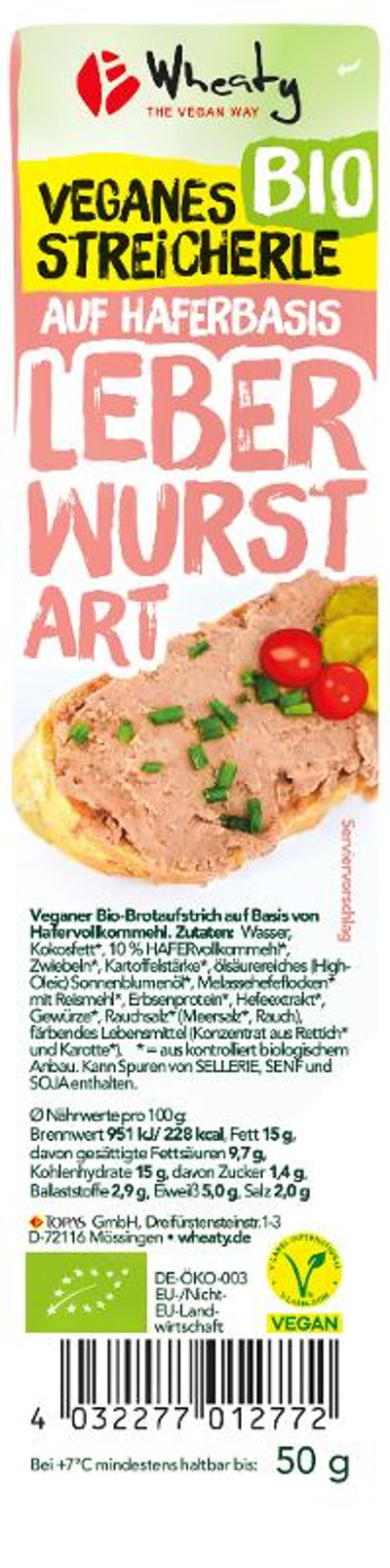 Produktfoto zu Vegane Leberwurst 50g