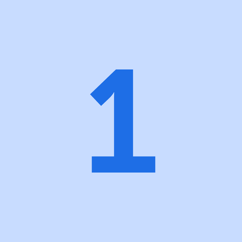 KI generiert: Eine blaue Zahl 1 vor einem hellblauen Hintergrund.